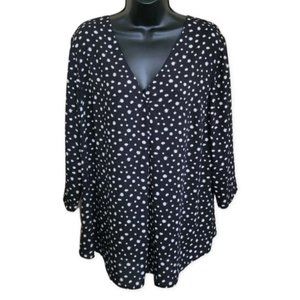 NWT Talbots Black Dandelion Blouse (1X)